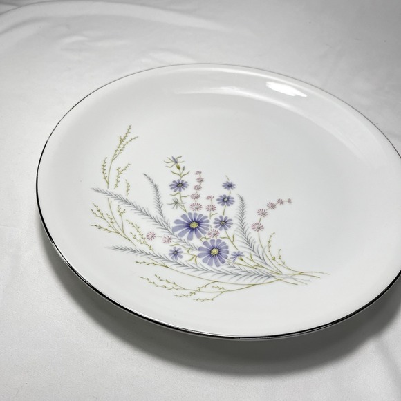 Vtg HIRA China Fontaine 12" Chop Plate‎ Round Platter Serving Dish Purple Pink - Picture 5 of 9